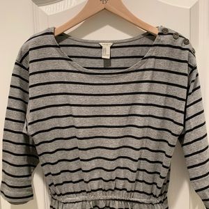 Forever 21 gray and black striped dress - Medium